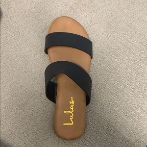 Lulu’s 2 Strap Black Sandals